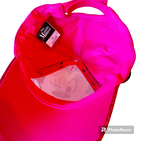 Girls' Minnie Mouse Cap Pink with Glitter, Bow & Ears EUC - Picture 3 of 5